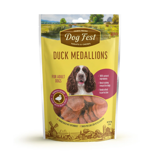 Dog Fest Duck Medallions for Adult Dogs - 90g