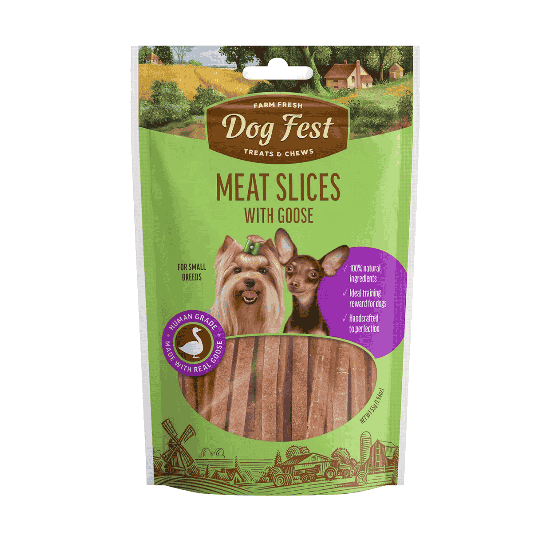 Dog Fest Slices with Goose for Small Breeds – 55g