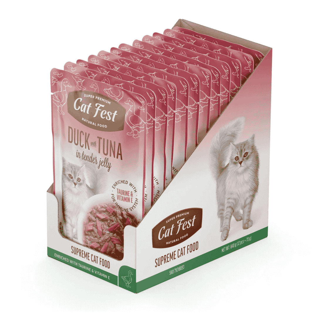 Cat Fest Duck With Tuna In Tender Jelly For Cats