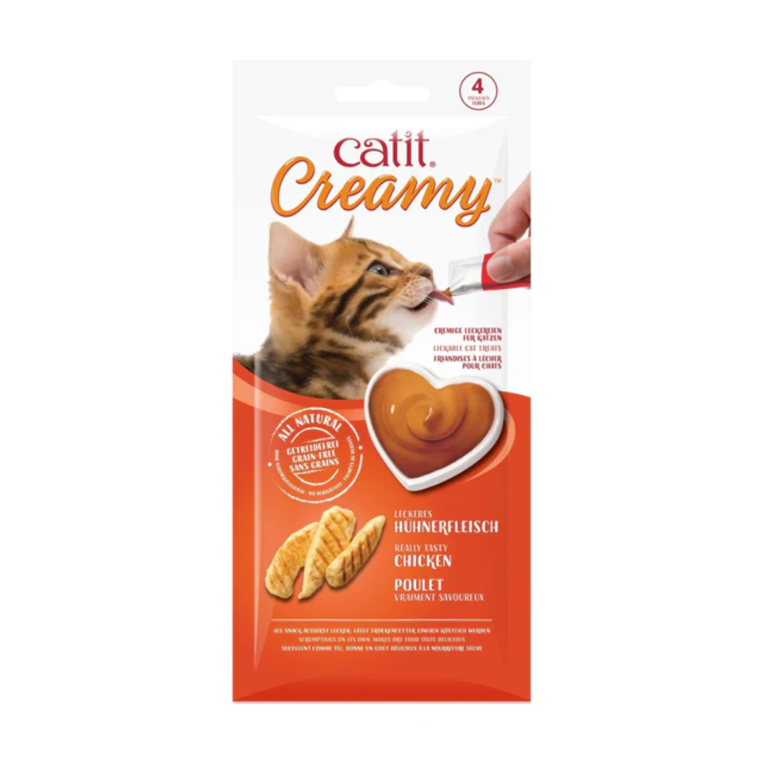 Catit Creamy Lickable Cat Treats ‚Chicken Flavor, 4x10g