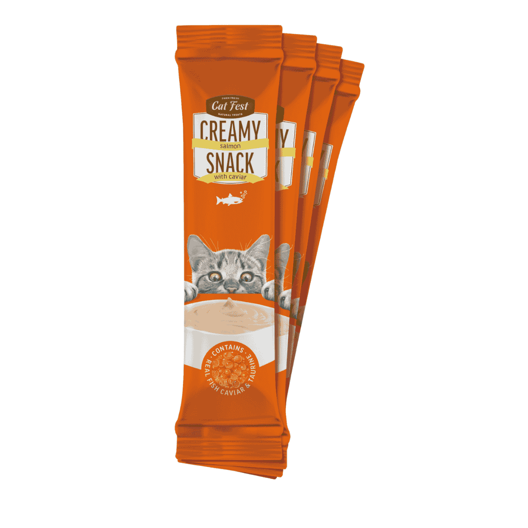 Cat Fest Creamy Snacks-Salmon With Caviar 4x10g