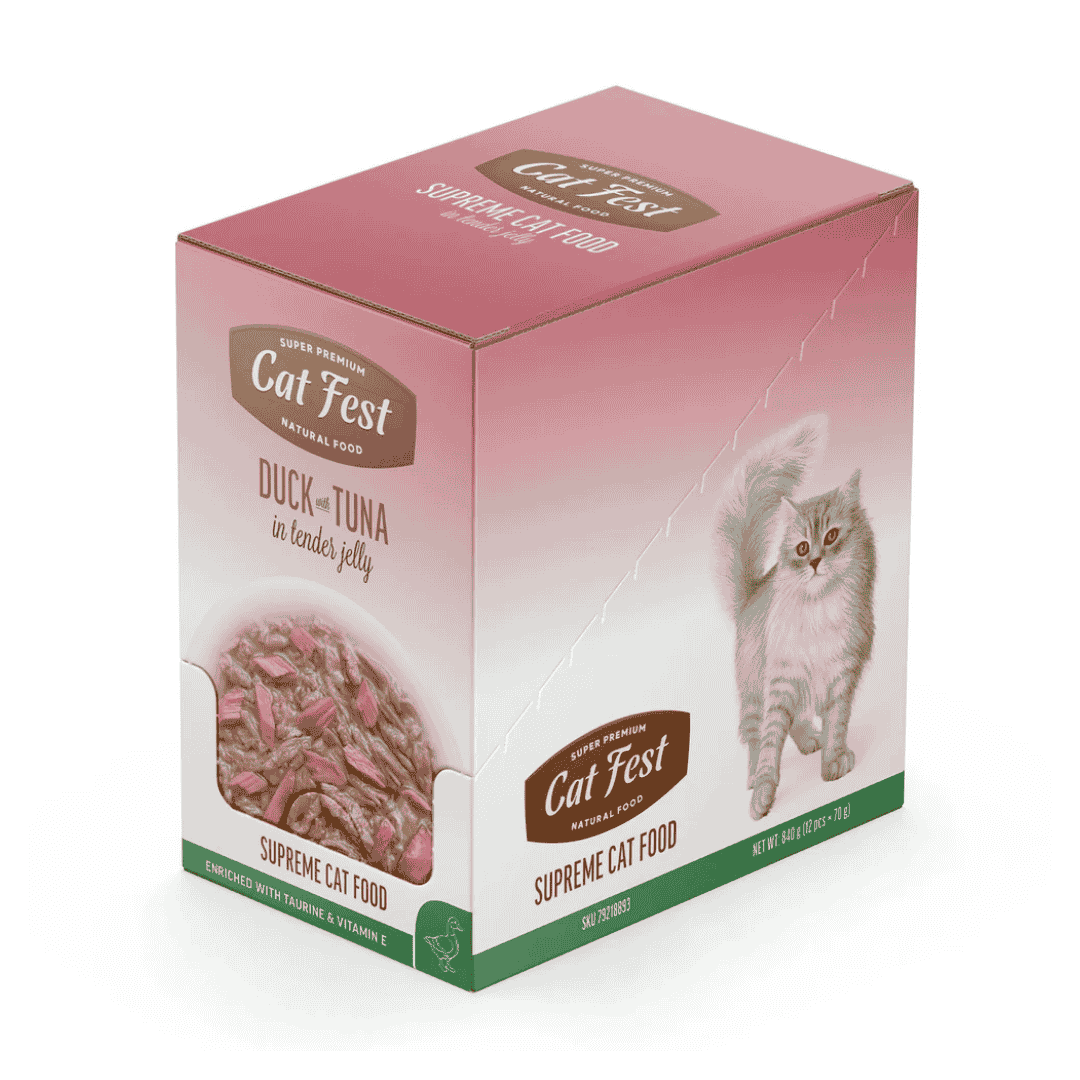 Cat Fest Duck With Tuna In Tender Jelly For Cats