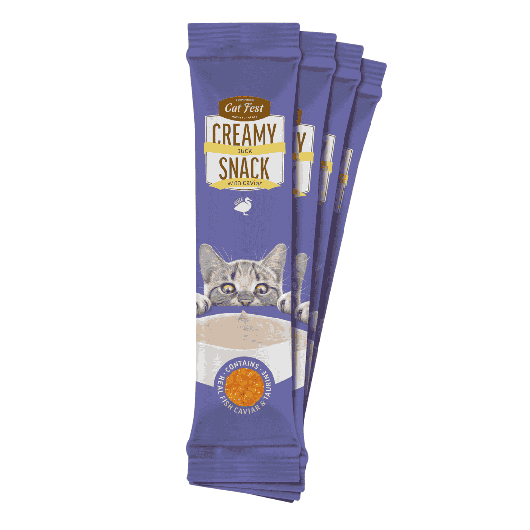 Cat Fest Creamy Snacks-Duck With Caviar 4x10g