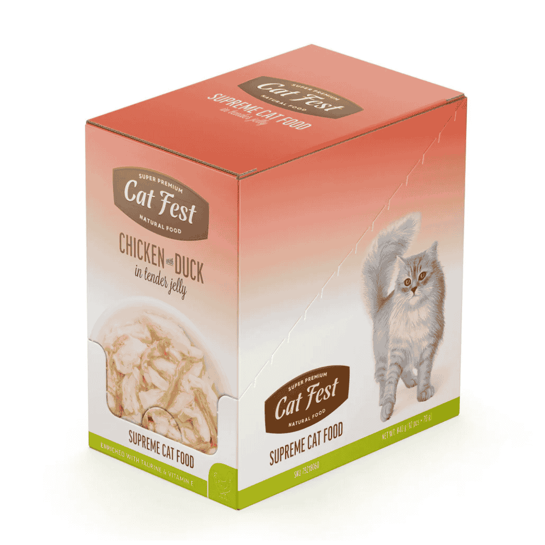 Cat Fest Chicken & Duck in Jelly Wet Cat Food for Adults