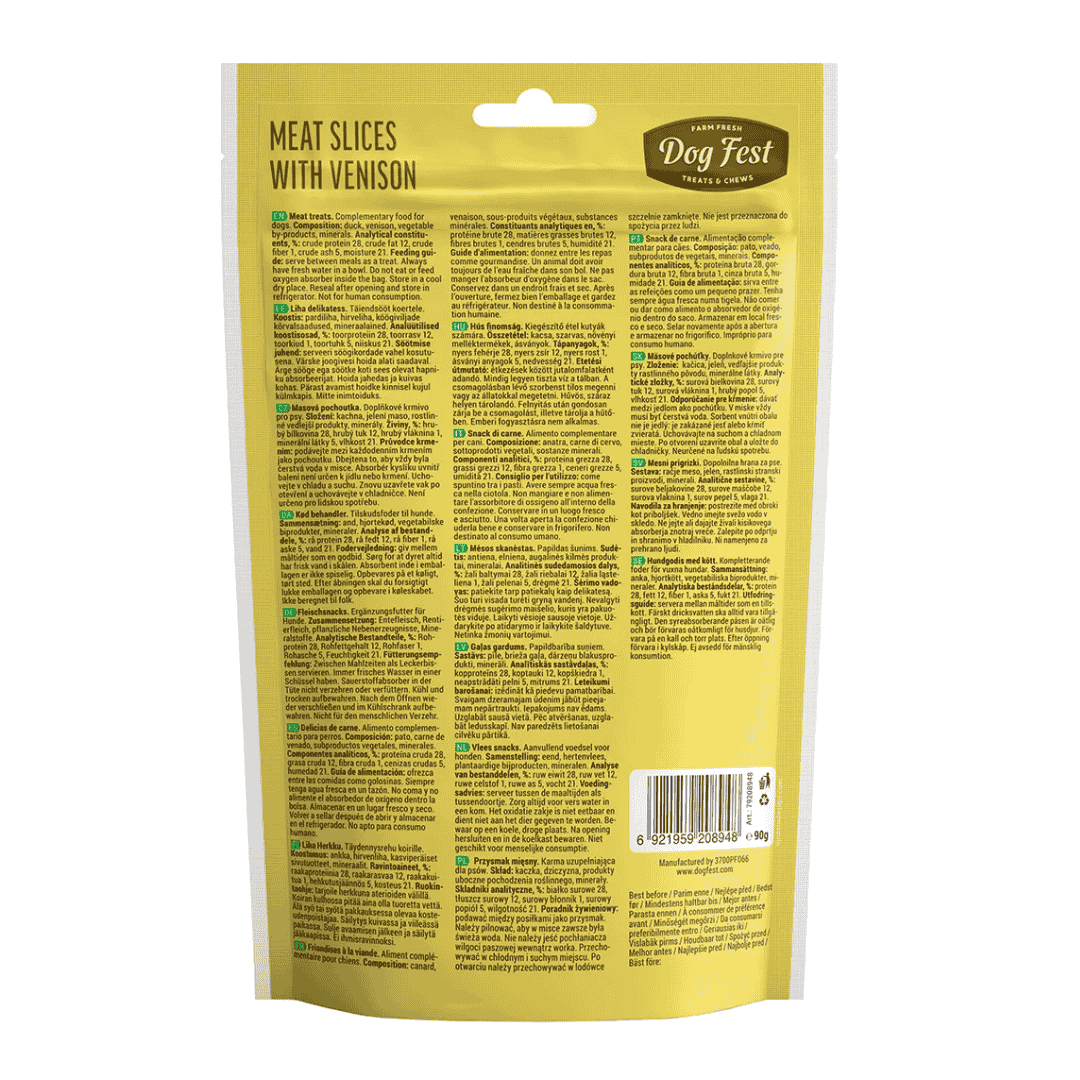 Dog Fest Slices with Venison for Adult Dogs 90g