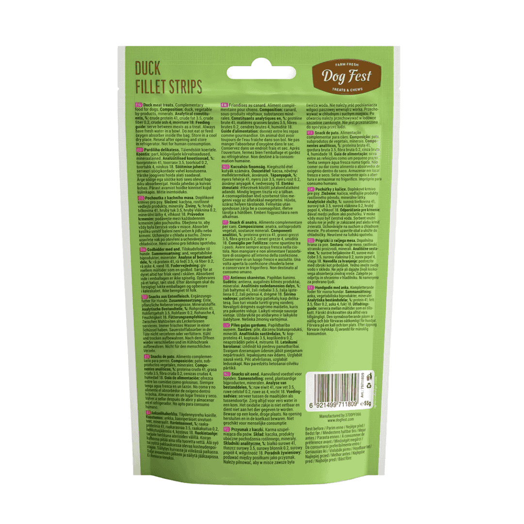 Dog Fest Duck Fillet Strips for Mini-Dogs - 55g (1.94 oz)