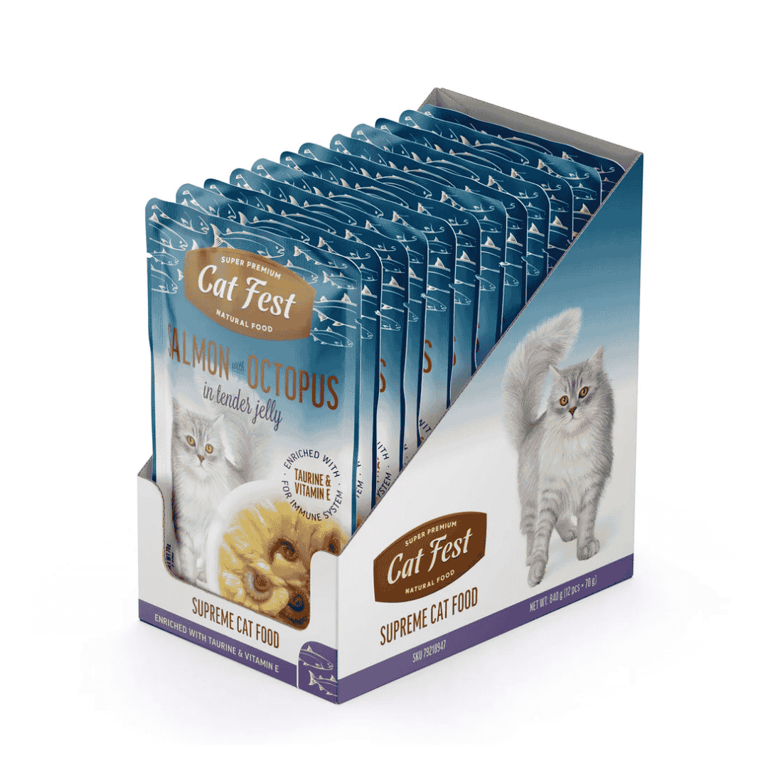 Cat Fest Salmon & Octopus in Jelly – 70g Protein-Rich Cat Food