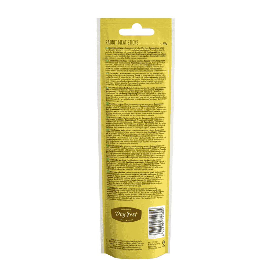 Dog Fest Rabbit Meat Sticks for Adult Dogs – 45g (1.59oz)