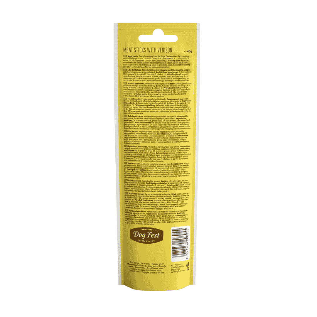 Dog Fest Meat Sticks with Venison for Adult Dogs – 45g