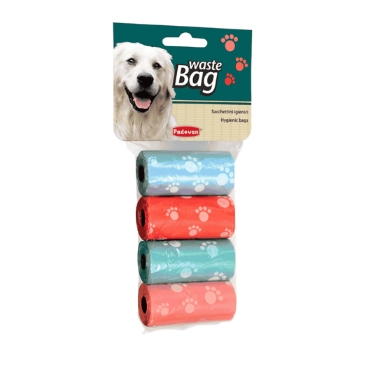 Padovan Waste Bags Mixed Colours – Leak-Proof 4 Roll Set