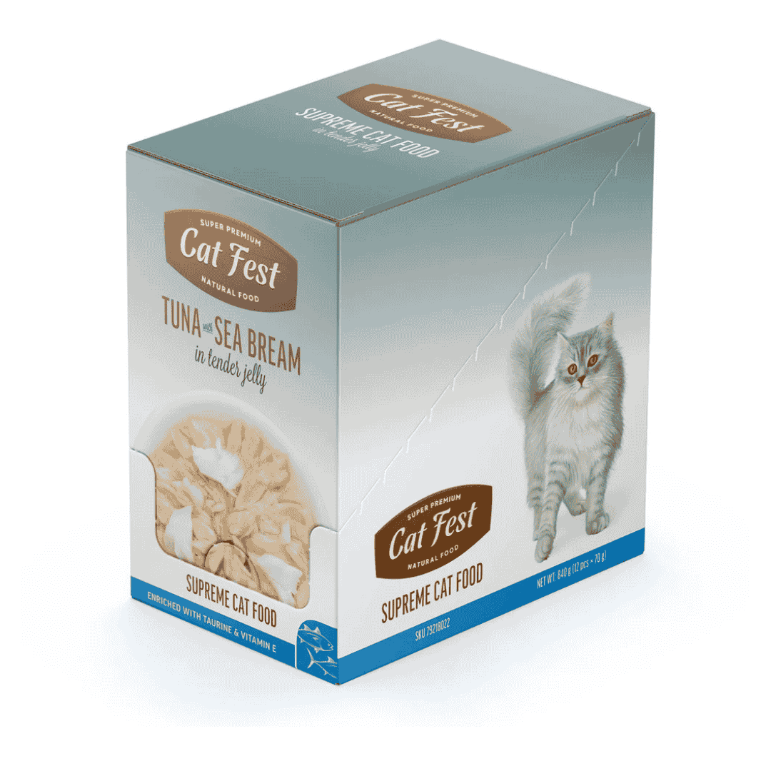 Cat Fest Tuna With Sea Bream In Tender Jelly For Cats