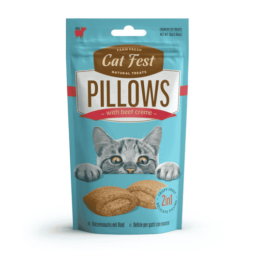 Cat Fest Pillows with Beef Cream – 30g Crunchy Cat Treats