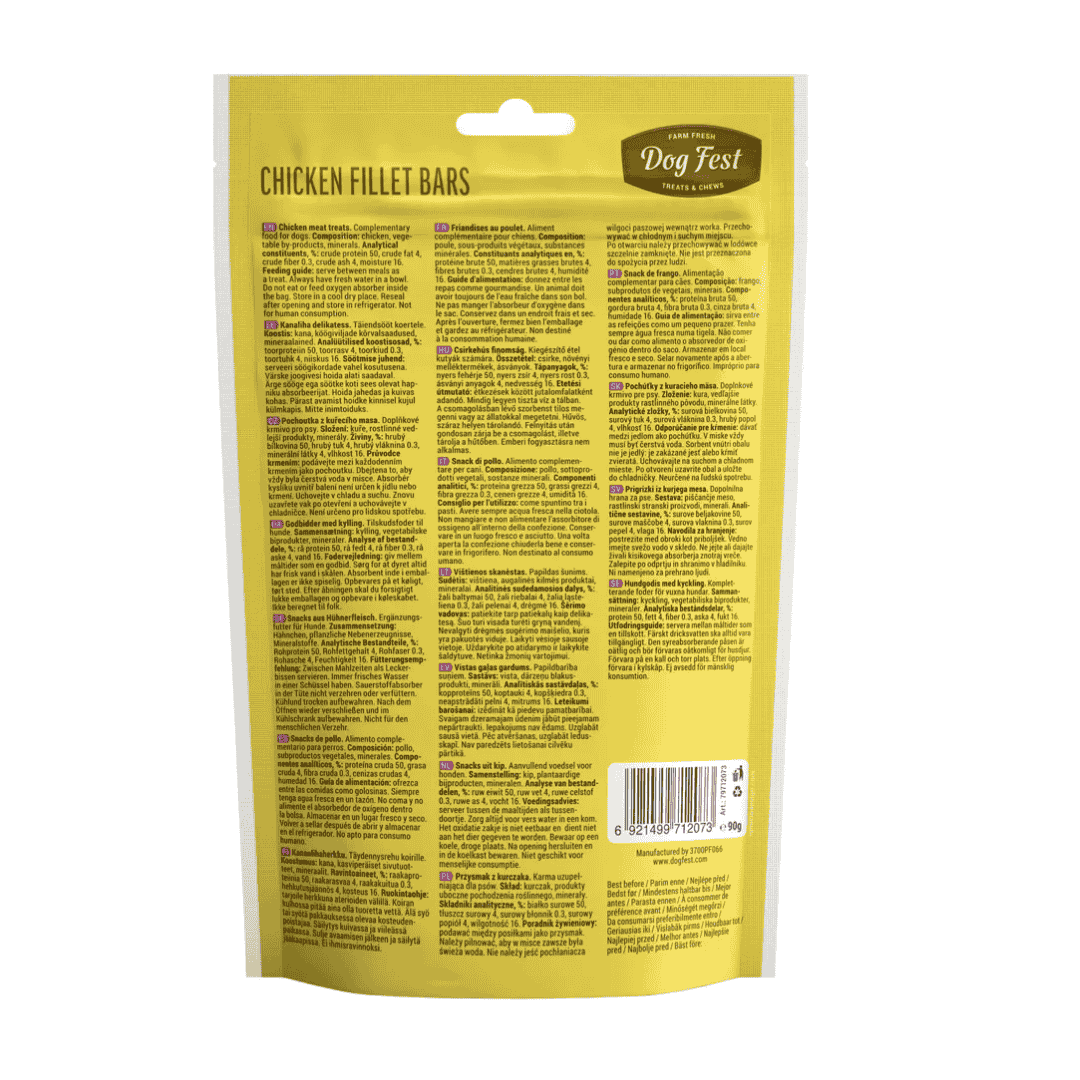 Dog Fest Chicken Fillet Bars for Adult Dogs 90g