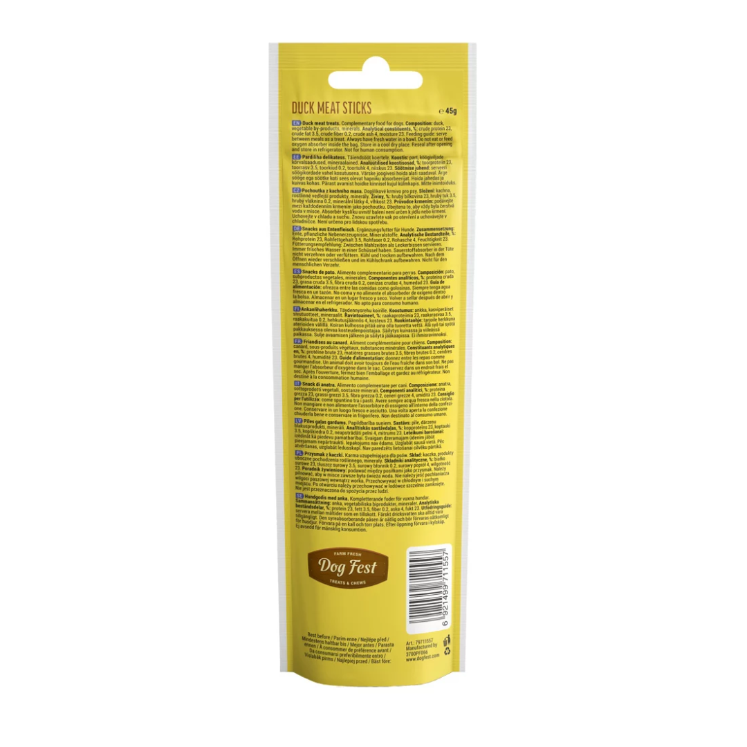 Dog Fest Duck Meat Sticks for Adult Dogs - 45g (1.59 oz)