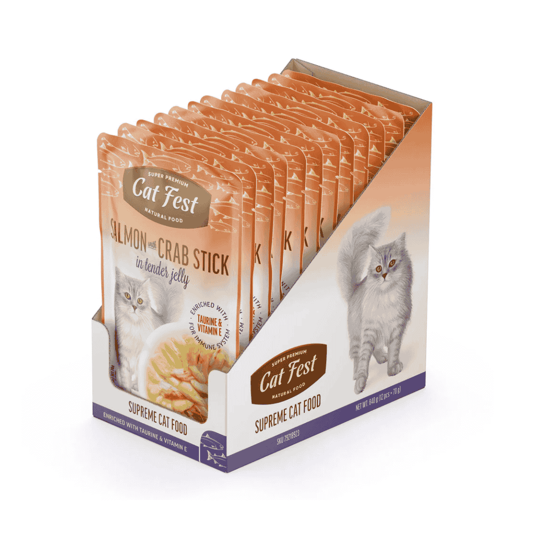 Cat Fest Salmon & Crab Stick in Jelly Tender Cat Meal