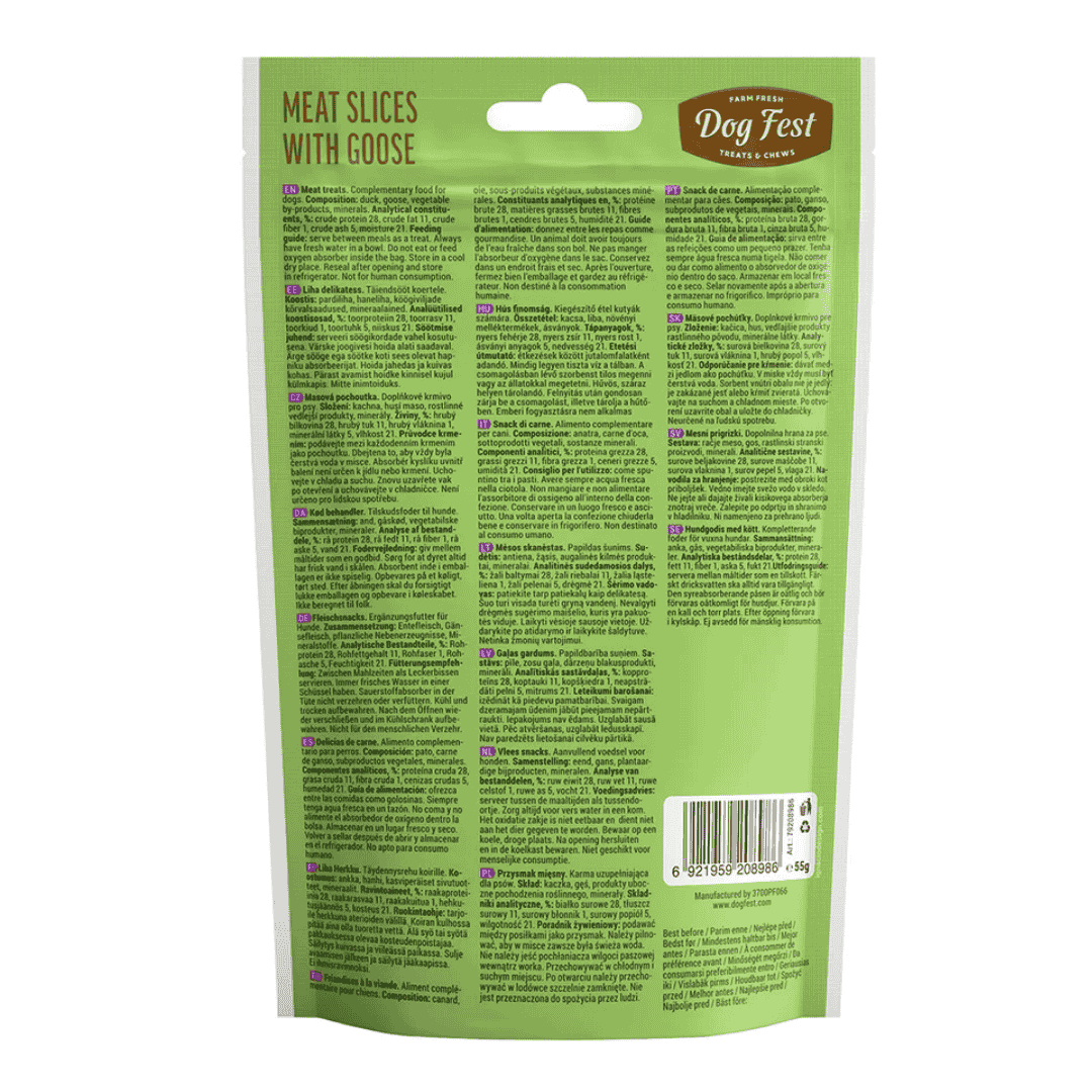 Dog Fest Slices with Goose for Small Breeds – 55g
