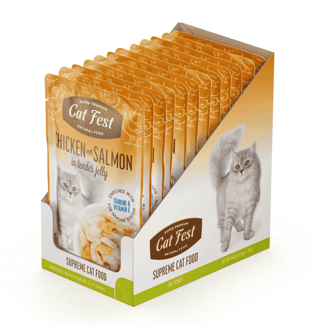Cat Fest Chicken With Salmon In Tender Jelly For Cats