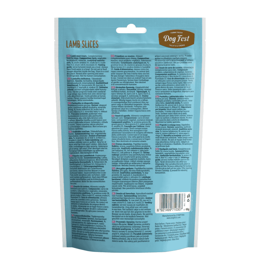 Dog Fest Lamb Slices for Puppies 90g
