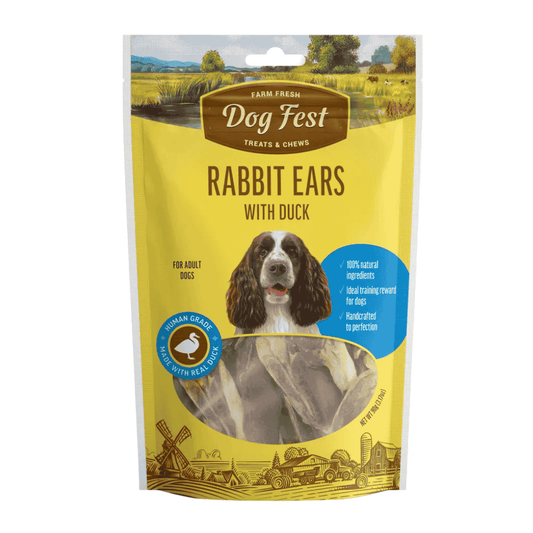 Dog Fest Rabbit Ears with Duck for Adult Dogs – 90g (3.17oz)