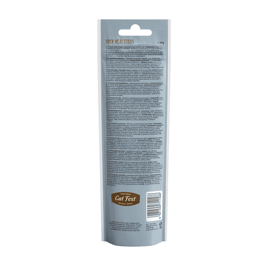 Cat Fest Duck Meat Sticks for Cats – 45g High-Protein Snack