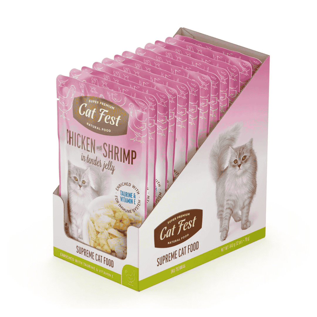 Cat Fest Chicken With Shrimp In Tender Jelly For Cats