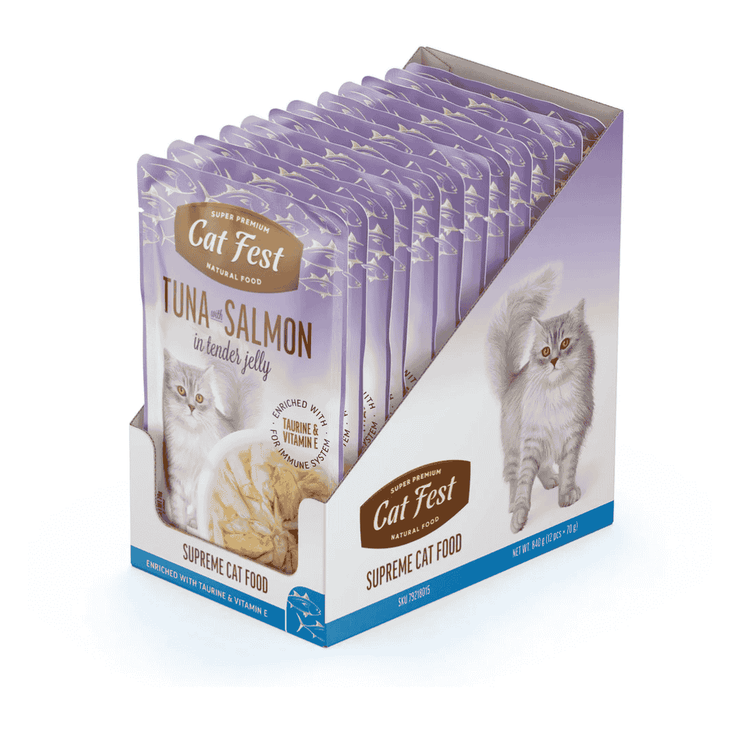 Cat Fest Tuna With Salmon In Tender Jelly For Cats
