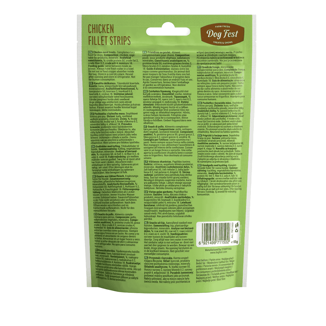 Dog Fest Chicken Fillet Strips for Mini Dogs 55g