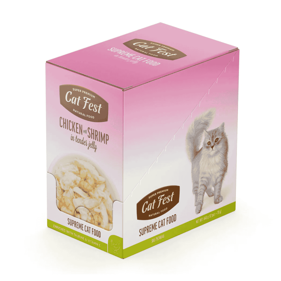 Cat Fest Chicken With Shrimp In Tender Jelly For Cats