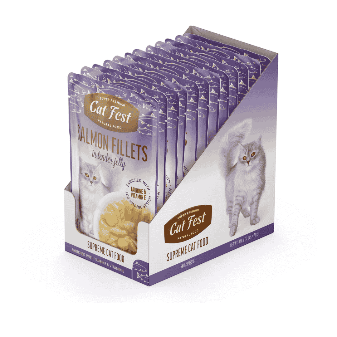 Cat Fest Salmon Fillets in Jelly Tender Wet Cat Food