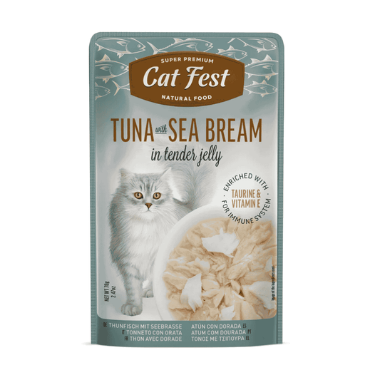 Cat Fest Tuna With Sea Bream In Tender Jelly For Cats