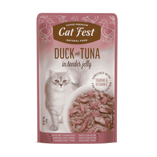 Cat Fest Duck With Tuna In Tender Jelly For Cats