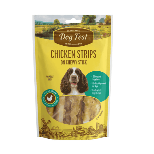Dog Fest Chicken Strips on a Chewy Stick for Adult Dogs - 90g (3.17 oz)