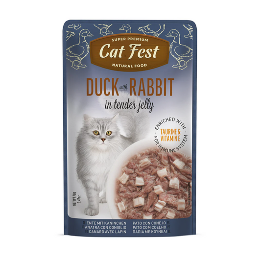 Cat Fest Duck With Rabbit In Tender Jelly For Cats