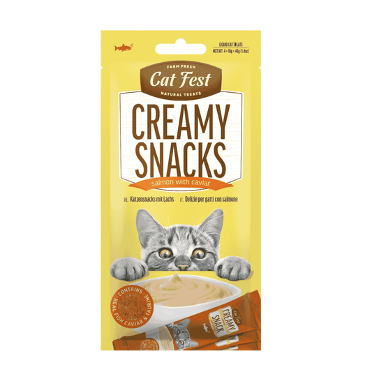 Cat Fest Creamy Snacks-Salmon With Caviar 4x10g
