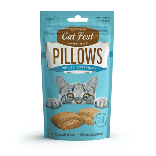 Cat Fest Pillows with Salmon Cream – 30g Omega-Rich Cat Snacks