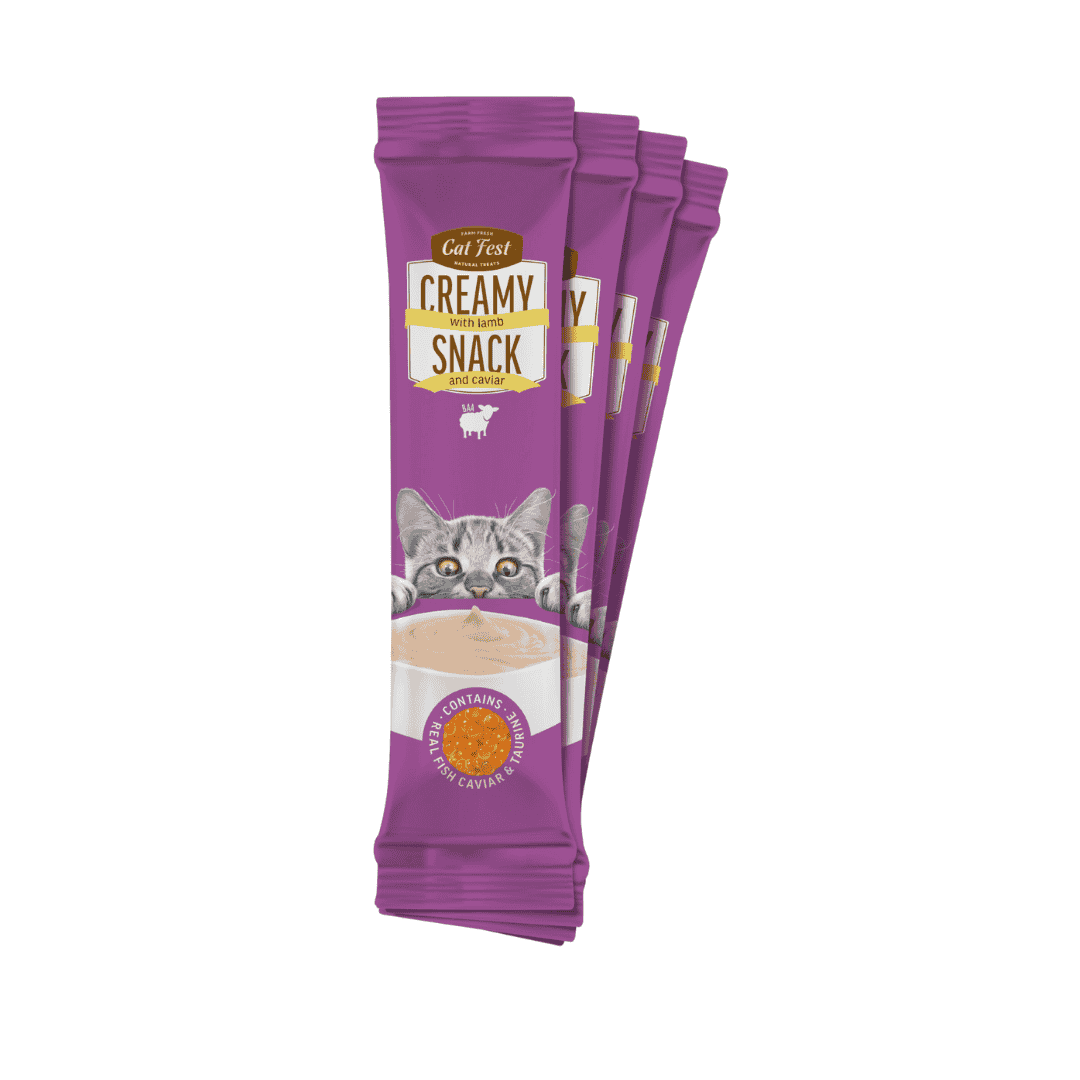 Cat Fest Creamy Snacks-Lamb With Caviar 4x10g