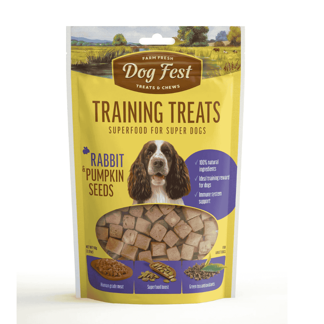 Dog Fest Training Treats Rabbit & Pumpkin Seeds – 90g