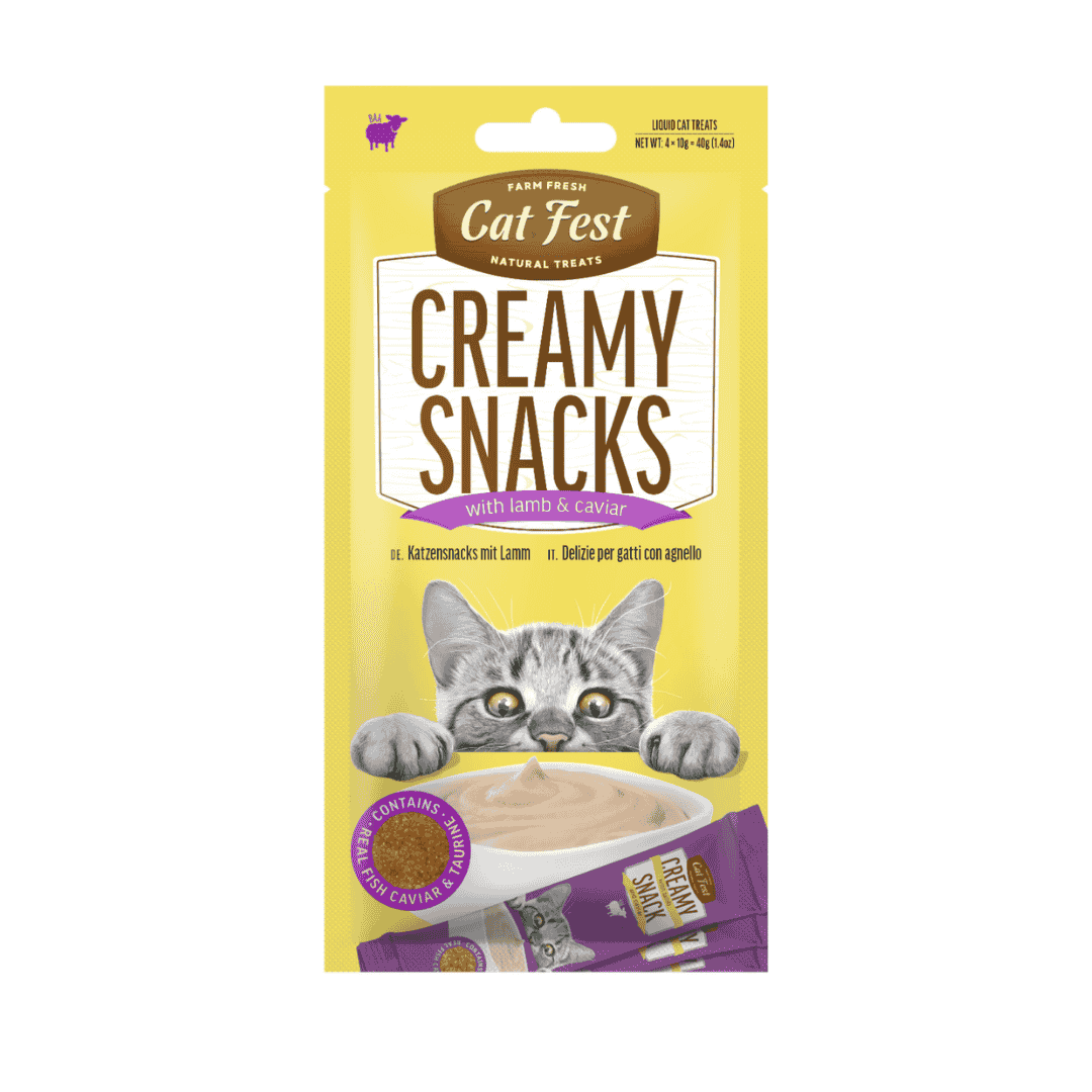 Cat Fest Creamy Snacks-Lamb With Caviar 4x10g