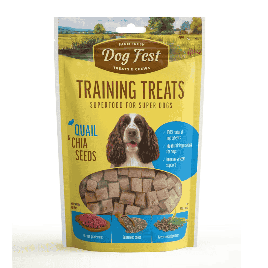 Dog Fest Training Treats Quail & Chia Seeds – 90g