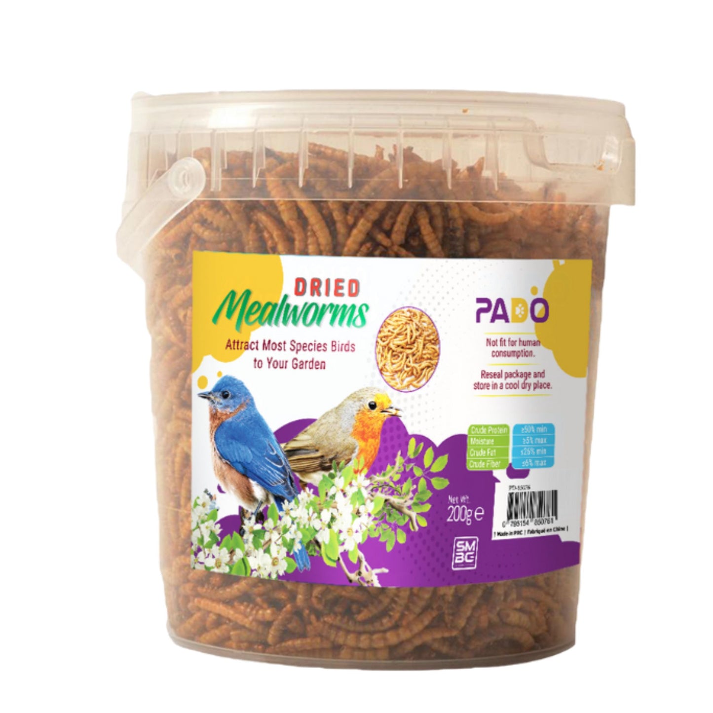 Pado Dried Mealworms High-Protein Pet Feed - 250g