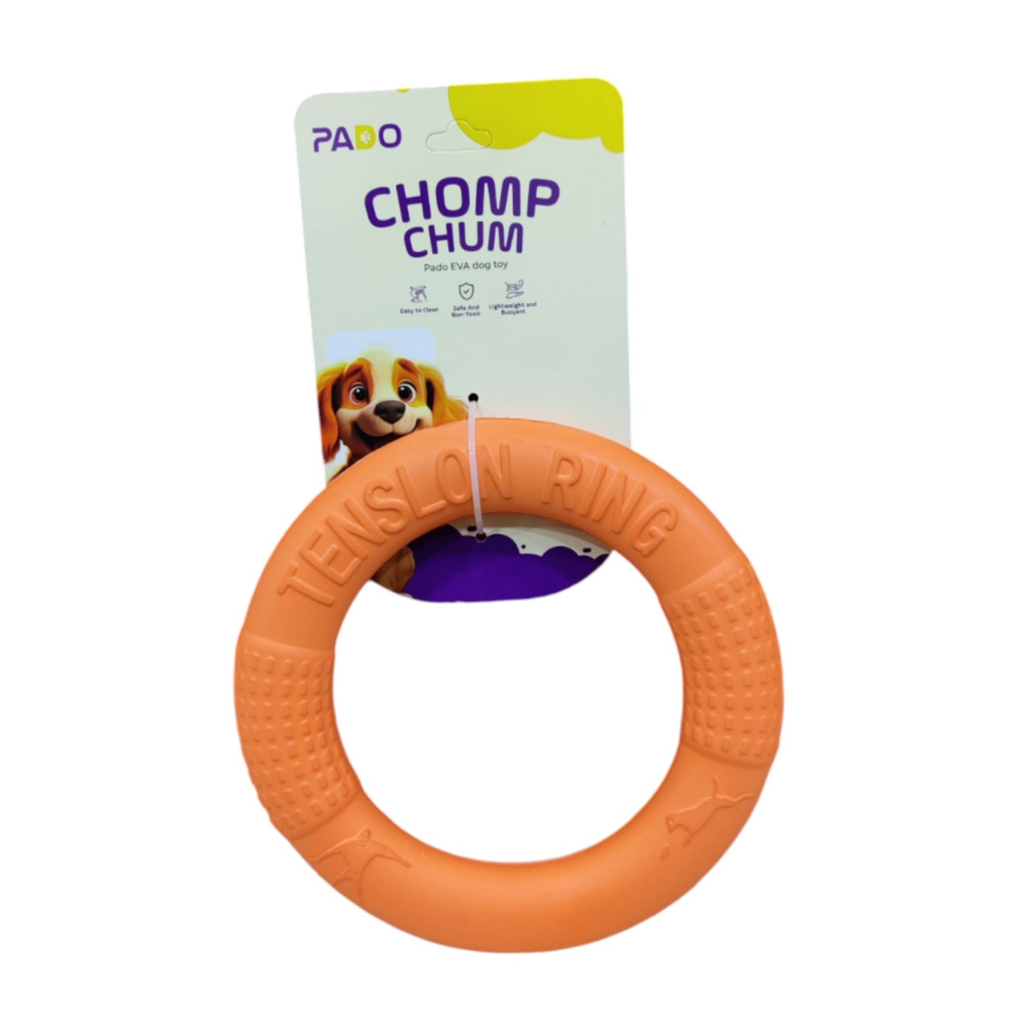 Pado Chomp Chum Ring EVA Dog Toy Orange - 17cm