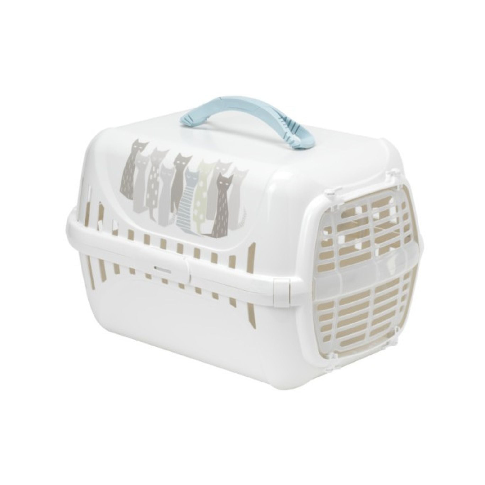 Moderna Trendy Runner Pet Carrier With Plastic Door T150 – White
