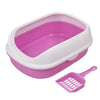Pado Cat Litter Tray Curved Top With Scoop 41x31x14cm - Rose