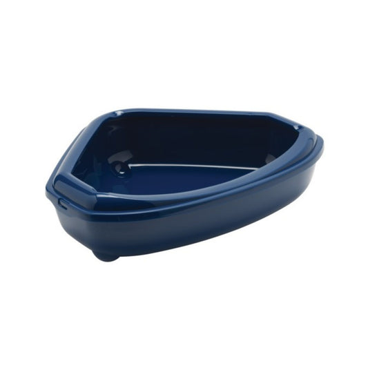 Moderna Cozy-Corner Cat Litter Tray With Rim – Blue