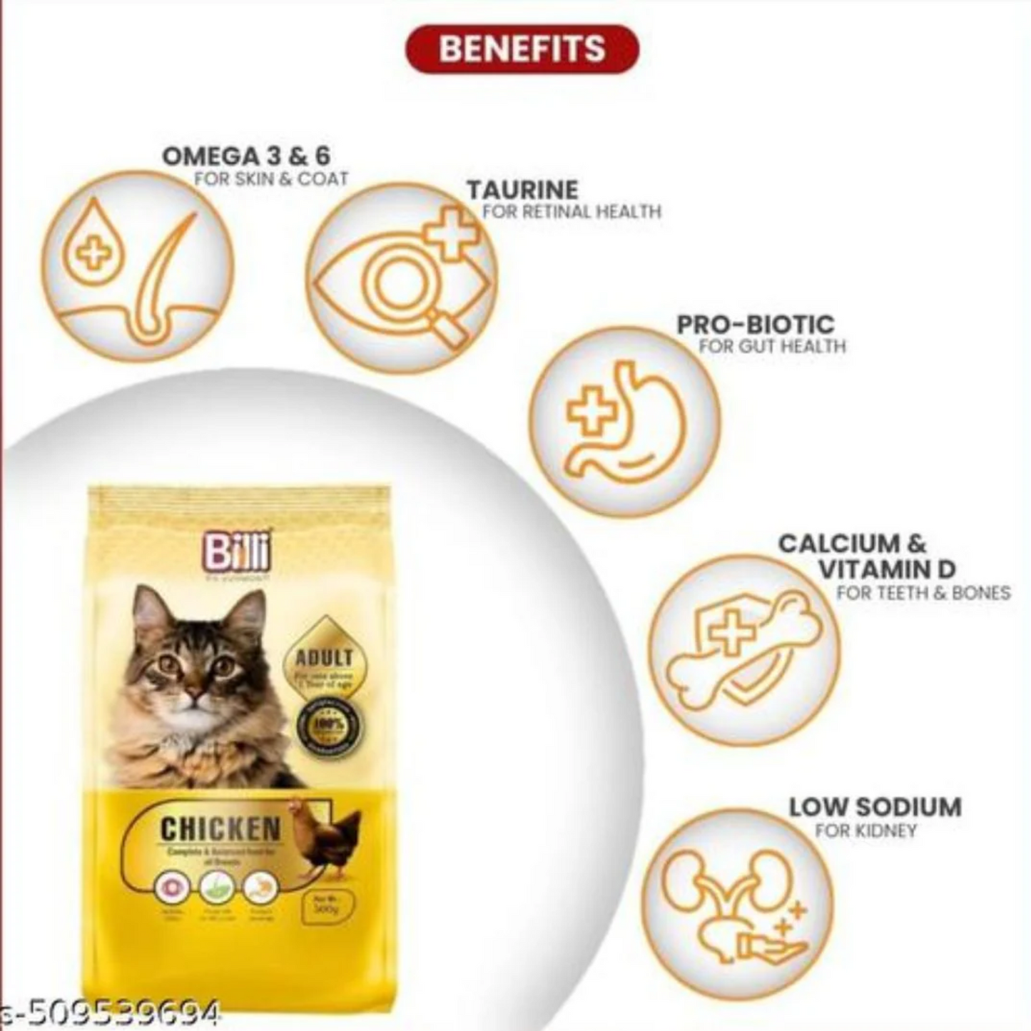 Billi Adult Real Chicken Cat Food 3 Kg