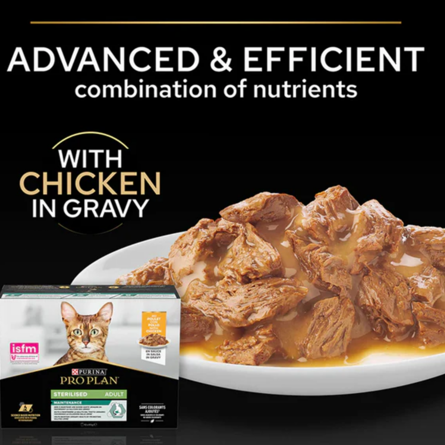 Purina Pro Plan Nutri Savour Wet Food with Chicken in Gravy for Sterilized Adult Cats