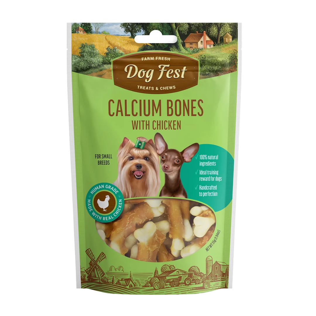 Dog Fest Calcium Bones with Chicken for Mini-Dogs - 55g (1.94 oz)