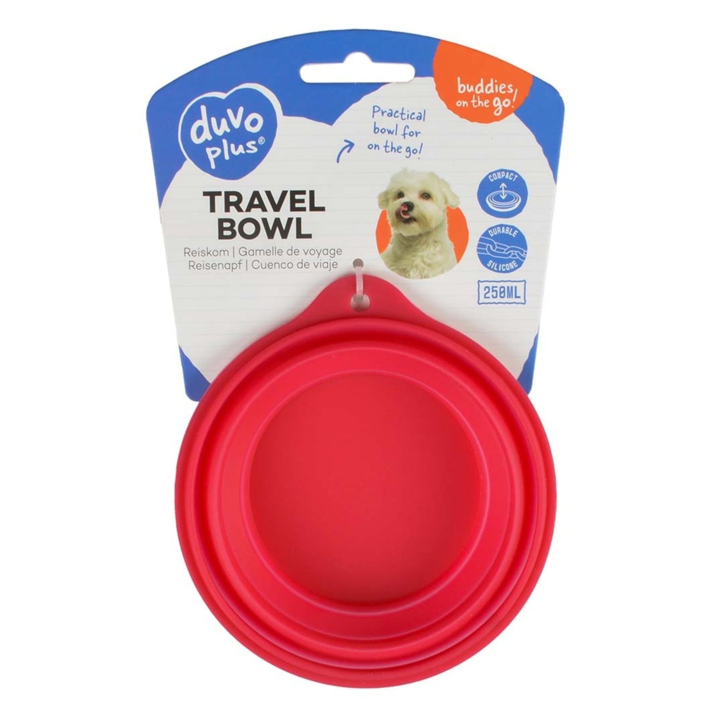 Duvo+ Silicone Travel Bowl Portable Pet Feeder – 250ml