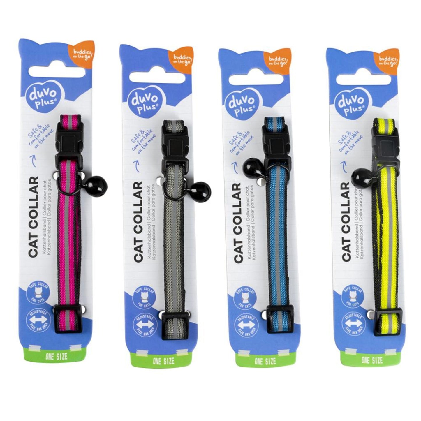 Duvo+ Duo Reflective Cat Collar – Mixed Colors 20–30cmx10mm