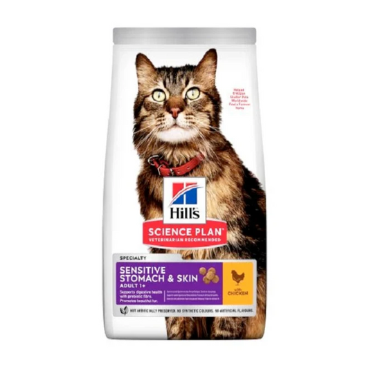 Hills Science Plan Sensitive Stomach & Skin Adult Cat Food with Chicken 1.5kg